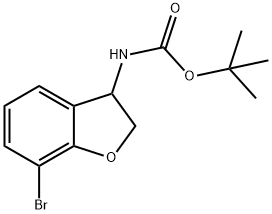 tert-butyl N-(7-bromo-2,3-dihydro-1-benzofuran-3-yl)carbamate Struktur