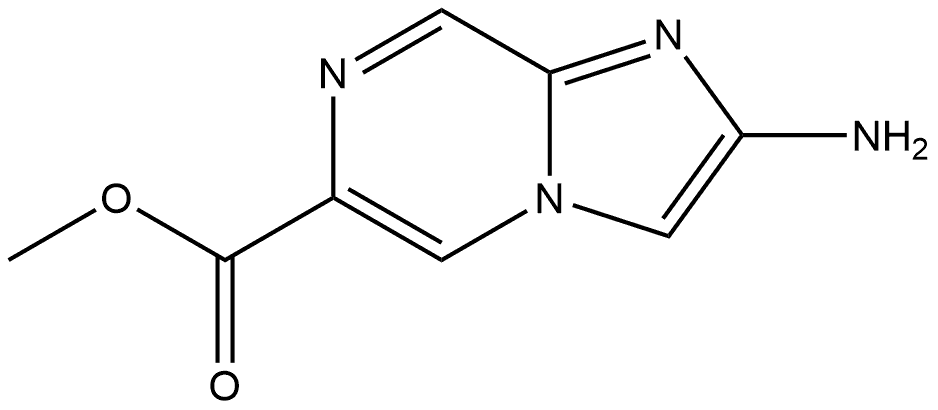 Methyl 2-aminoimidazo[1,2-a]pyrazine-6-carboxylate 化学構造式
