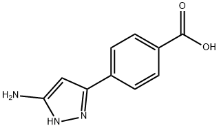 Benzoic acid, 4-(5-amino-1H-pyrazol-3-yl)- 化学構造式