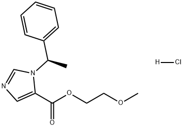 1H-Imidazole-5-carboxylic acid, 1-[(1R)-1-phenylethyl]-, 2-methoxyethyl ester, hydrochloride (1:1) Struktur