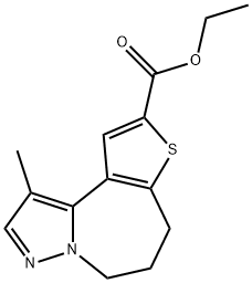 5H-Pyrazolo[1,5-a]thieno[3,2-c]azepine-9-carboxylic acid, 6,7-dihydro-1-methyl-, ethyl ester Structure