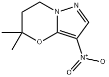 5H-Pyrazolo[5,1-b][1,3]oxazine, 6,7-dihydro-5,5-dimethyl-3-nitro- Struktur