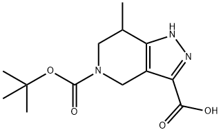 5-tert-butoxycarbonyl-7-methyl-2,4,6,7-tetrahydropyrazolo[4,3-c]pyridine-3-carboxylic acid Struktur