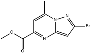 2-溴-7-甲基吡唑并[1,5-A]嘧啶-5-甲酸甲酯, 2171317-69-2, 结构式