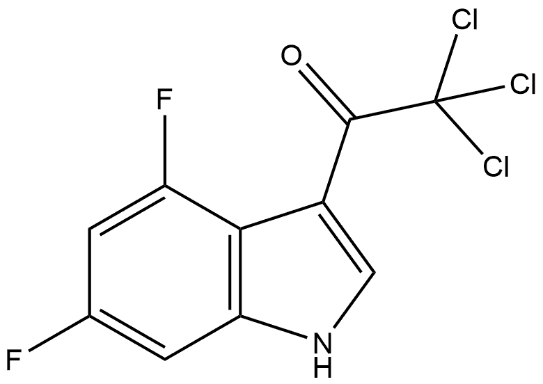 2,2,2-三氯-1-(4,6-二氟-3-吲哚基)乙酮 结构式