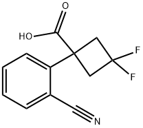 Cyclobutanecarboxylic acid, 1-(2-cyanophenyl)-3,3-difluoro- Structure