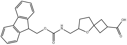 6-[({[(9H-fluoren-9-yl)methoxy]carbonyl}amino)me
thyl]-5-oxaspiro[3.4]octane-2-carboxylic acid 结构式