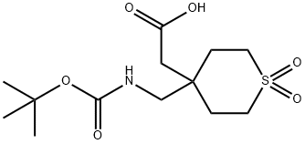 2-[4-({[(tert-butoxy)carbonyl]amino}methyl)-1,1-dioxo-1lambda6-thian-4-yl]acetic acid 化学構造式