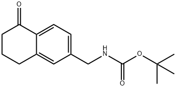 tert-butyl N-[(5-oxo-5,6,7,8-tetrahydronaphthalen-2-yl)methyl]carbamate 结构式