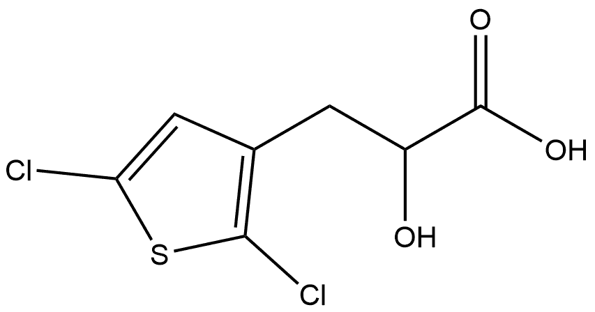 2,5-Dichloro-α-hydroxy-3-thiophenepropanoic acid 化学構造式