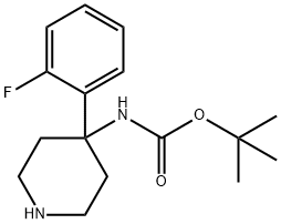 (4-(2-氟苯基)哌啶-4-基)氨基甲酸叔丁酯,2172593-60-9,结构式