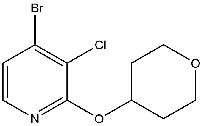 4-Bromo-3-chloro-2-[(tetrahydro-2H-pyran-4-yl)oxy]pyridine 结构式