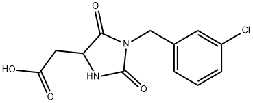 4-Imidazolidineacetic acid, 1-[(3-chlorophenyl)methyl]-2,5-dioxo- Structure