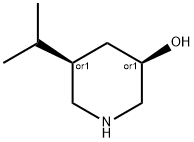 rel-(3R,5R)-5-(1-Methylethyl)-3-piperidinol 化学構造式
