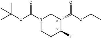 4-氟哌啶-1,3-二羧酸REL-(3R,4S)-1-(叔丁基)3-乙酯, 2173996-25-1, 结构式