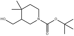 3-(羟甲基)-4,4-二甲基哌啶-1-羧酸叔丁酯,2174008-14-9,结构式