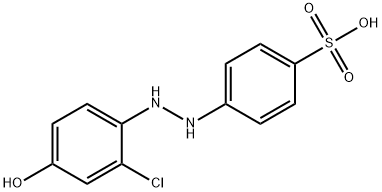 Benzenesulfonic acid, 4-[2-(2-chloro-4-hydroxyphenyl)hydrazinyl]- 化学構造式
