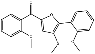 (2-methoxyphenyl)(5-(2-methoxyphenyl)-4-(methylthio)furan-2-yl)methanone Structure