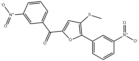 (4-(methylthio)-5-(3-nitrophenyl)furan-2-yl)(3-nitrophenyl)methanone|2-间硝基苯基-5-间硝基苯甲酰基-3-甲硫基呋喃