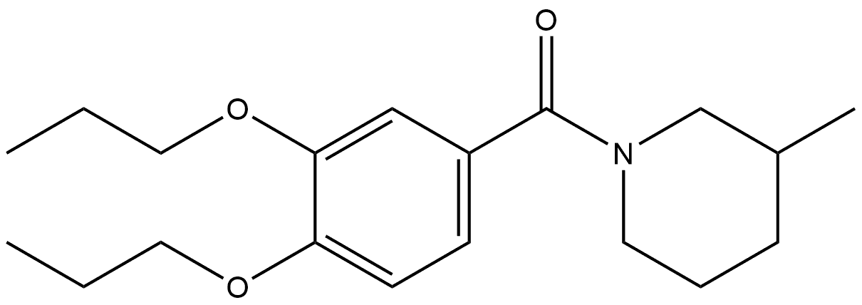 (3,4-Dipropoxyphenyl)(3-methyl-1-piperidinyl)methanone Structure