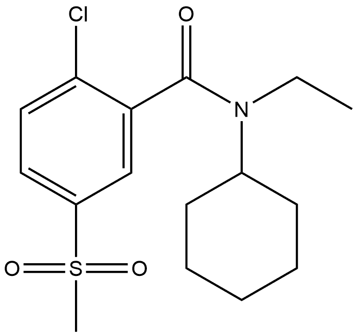 2-Chloro-N-cyclohexyl-N-ethyl-5-(methylsulfonyl)benzamide Structure