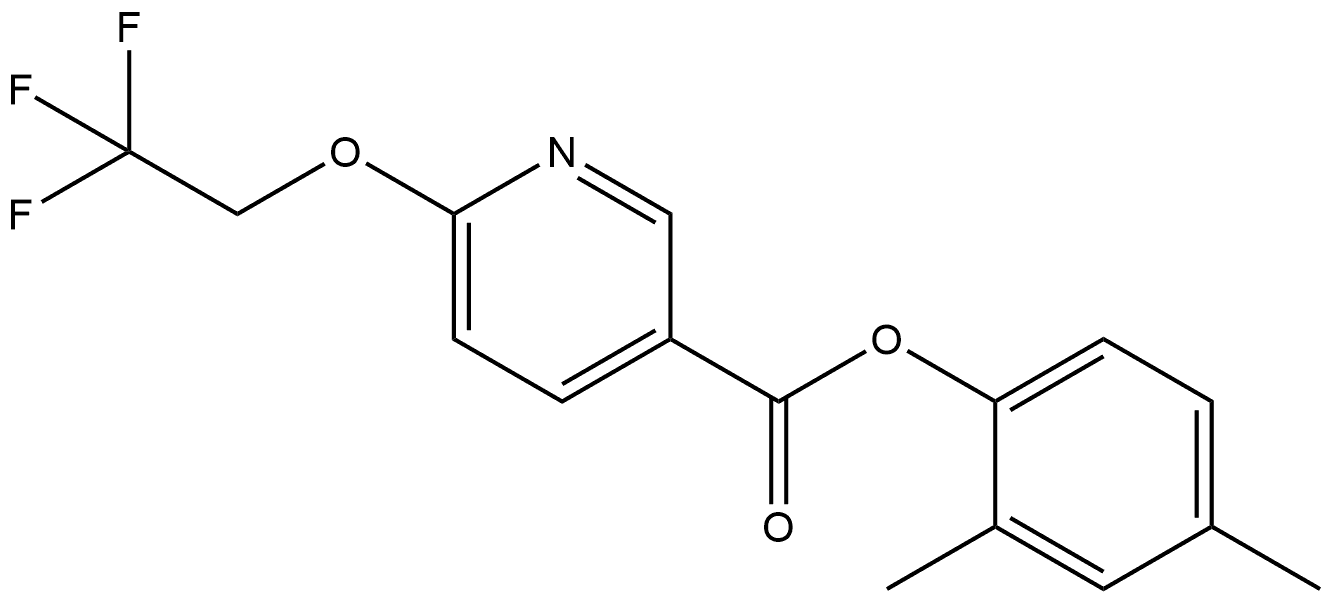 2,4-Dimethylphenyl 6-(2,2,2-trifluoroethoxy)-3-pyridinecarboxylate,2182963-66-0,结构式