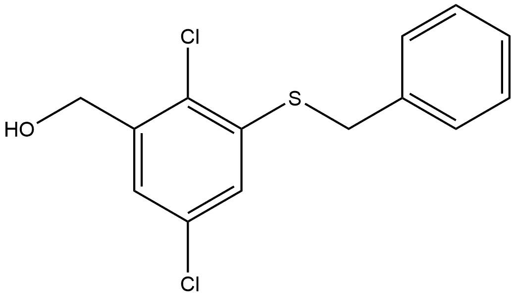 (3-(Benzylthio)-2,5-dichlorophenyl)methanol 化学構造式
