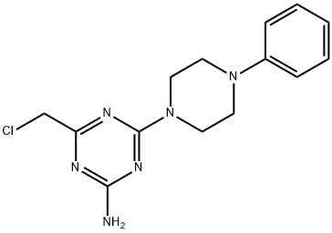 1,3,5-Triazin-2-amine, 4-(chloromethyl)-6-(4-phenyl-1-piperazinyl)-, 21868-40-6, 结构式