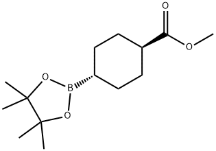 Cyclohexanecarboxylic acid, 4-(4,4,5,5-tetramethyl-1,3,2-dioxaborolan-2-yl)-, methyl ester, trans- 结构式