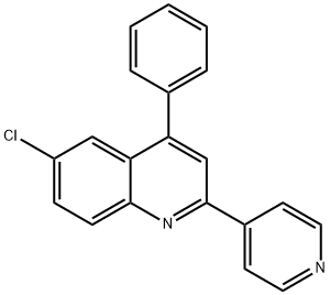 6-クロロ-4-フェニル-2-(4-ピリジル)キノリン 化学構造式