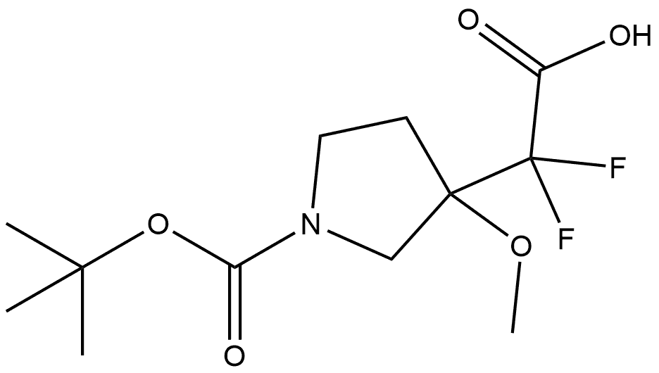 2-{1-[(tert-butoxy)carbonyl]-3-methoxypyrrolidin-3-yl}-2,2-difluoroacetic acid Structure