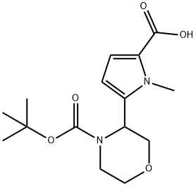 5-{4-[(tert-butoxy)carbonyl]morpholin-3-yl}-1-methyl-1H-pyrrole-2-carboxylic acid Struktur