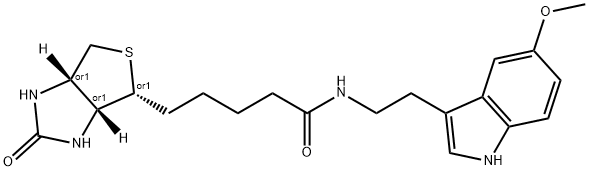 1H-Thieno[3,4-d]imidazole-4-pentanamide, hexahydro-N-[2-(5-methoxy-1H-indol-3-yl)ethyl]-2-oxo-, (3aR,4R,6aS)-rel-|REL-N-(2-(5-甲氧基-1H-吲哚-3-基)乙基)-5-((3AR,4R,6AS)-2-氧代六氢-1H-噻吩并[3,4-D]咪唑-4-基)戊酰胺