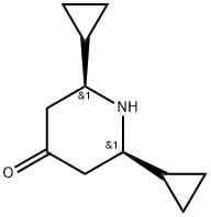 4-Piperidinone, 2,6-dicyclopropyl-, (2R,6S)-rel- 化学構造式