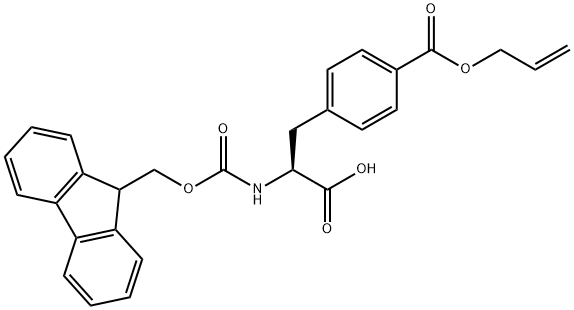 L-Phenylalanine, N-[(9H-fluoren-9-ylmethoxy)carbonyl]-4-[(2-propen-1-yloxy)carbonyl]- 化学構造式