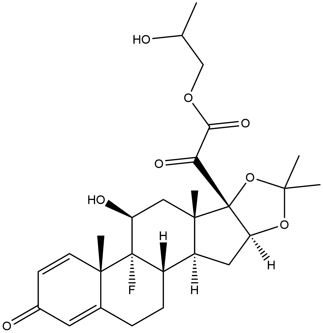 Triamcinolone C17 Glyoxylic PG Ester 结构式