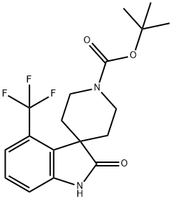 Tert-Butyl 2-oxo-4-(trifluoromethyl)spiro[indoline-3,4'-piperidine]-1'-carboxylate Struktur