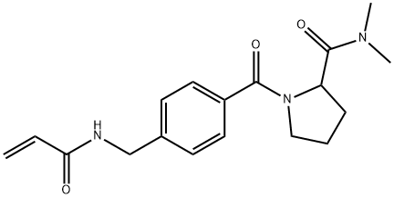 N,N-dimethyl-1-{4-[(prop-2-enamido)methyl]benzo
yl}pyrrolidine-2-carboxamide 化学構造式