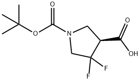 1,3-Pyrrolidinedicarboxylic acid, 4,4-difluoro-, 1-(1,1-dimethylethyl) ester, (3S)- 结构式