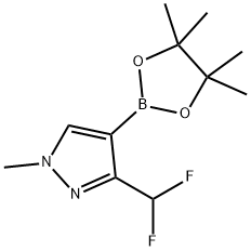 3-(二氟甲基)-1-甲基-4-(4,4,5,5-四甲基-1,3,2-二氧硼烷-2-基)-1H-吡唑, 2197909-48-9, 结构式