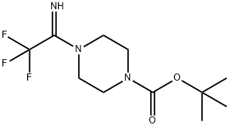 tert-Butyl 4-(2,2,2-trifluoroethanimidoyl)piperazine-1-carboxylate Struktur