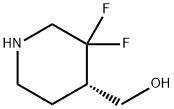 4-Piperidinemethanol, 3,3-difluoro-, (4S)- Struktur