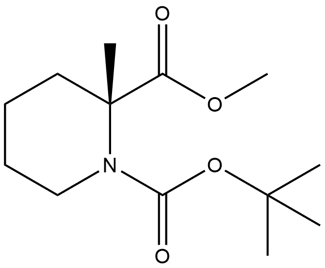 1-(tert-butyl) 2-methyl (R)-2-methylpiperidine-1,2-dicarboxylate Struktur