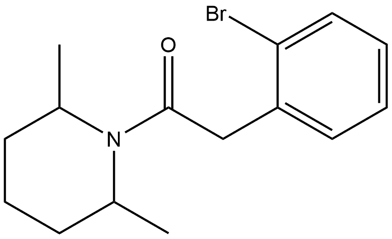 2-(2-Bromophenyl)-1-(2,6-dimethyl-1-piperidinyl)ethanone 化学構造式