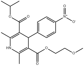 3,5-Pyridinedicarboxylic acid, 1,4-dihydro-2,6-dimethyl-4-(4-nitrophenyl)-, 3-(2-methoxyethyl) 5-(1-methylethyl) ester Structure