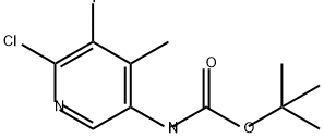 (6-氯-5-氟-4-甲基吡啶-3-基)氨基甲酸叔丁酯 结构式