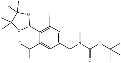 1,1-Dimethylethyl N-[[3-(difluoromethyl)-5-fluoro-4-(4,4,5,5-tetramethyl-1,3,2-dioxaborolan-2-yl)phenyl]methyl]-N-methylcarbamate Struktur