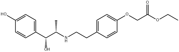 Acetic acid, 2-[4-[2-[[(1S,2R)-2-hydroxy-2-(4-hydroxyphenyl)-1-methylethyl]amino]ethyl]phenoxy]-, ethyl ester Struktur