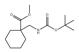 Cyclohexanecarboxylic acid, 1-[[[(1,1-dimethylethoxy)carbonyl]amino]methyl]-, methyl ester,220145-20-0,结构式