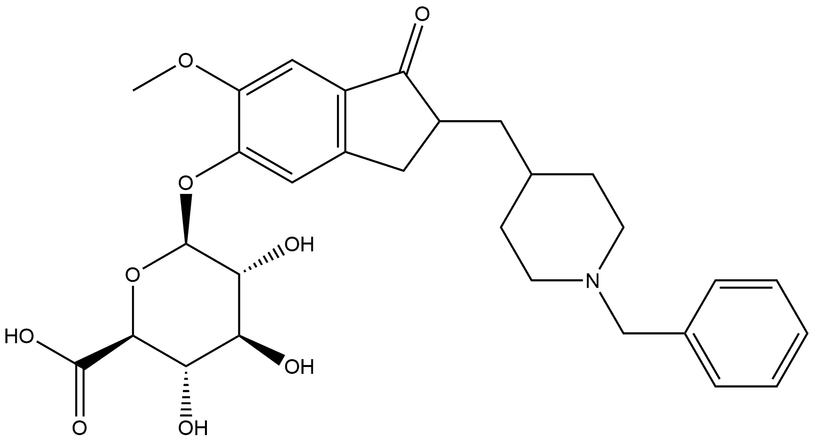 5-O-Desmethyl Donepezil Glucuronide (Mixture of Diastereomers) Structure